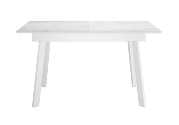 Кухонный стол раскладной DikLine SKH125 Керамика Белый мрамор/подстолье белое/опоры белые (2 уп.) во Владимире