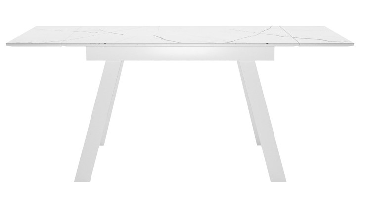 Кухонный раскладной стол DikLine SKM140 Керамика Белый мрамор/подстолье белое/опоры белые (2 уп.) во Владимире - изображение 2