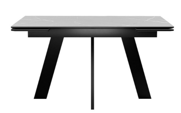 Раздвижной стол DikLine SKM140 Керамика серый мрамор/подстолье черное/опоры черные (2 уп.) во Владимире - изображение 3