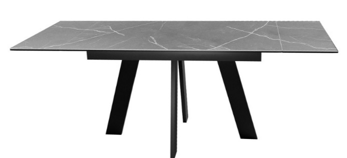 Раздвижной стол DikLine SKM140 Керамика серый мрамор/подстолье черное/опоры черные (2 уп.) во Владимире - изображение 4