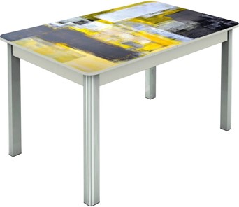 Раздвижной стол Гамбург исп.2 ноги метал. крашеные №23, Фотопечать (Текстура №51) в Коврове