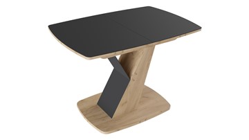 Кухонный стол раскладной Гарда тип 1, цвет Дуб крафт золотой/Стекло матовое черный графит в Коврове
