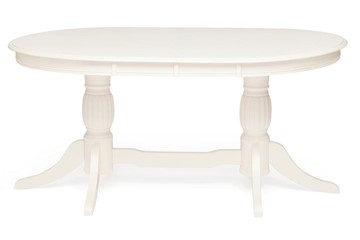 Стол кухонный овальный LORENZO (Лоренцо) 160+46x107x76, pure white (402) в Коврове