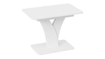 Кухонный раскладной стол Люксембург тип 2 (Белый/Стекло белое матовое) во Владимире