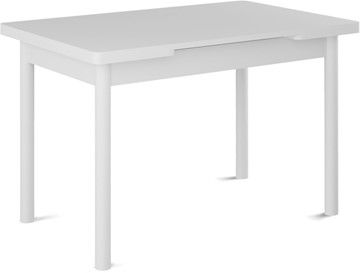 Кухонный стол раздвижной Милан-1 EVO, ноги металлические белые, белый цемент во Владимире