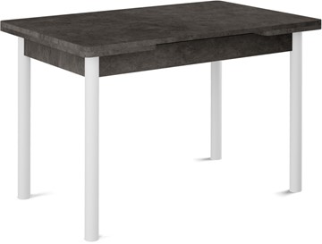 Кухонный стол раскладной Милан-1 EVO, ноги металлические белые, серый камень в Коврове