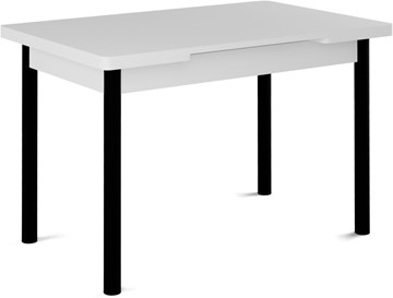 Обеденный раздвижной стол Милан-1 EVO, ноги металлические черные, белый цемент во Владимире