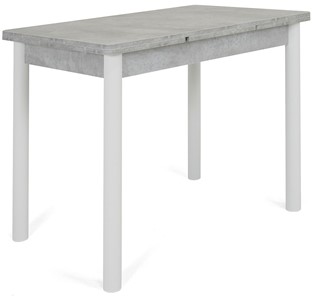 Кухонный стол раскладной Милан-2 EVO, ноги белые, светлый цемент в Коврове