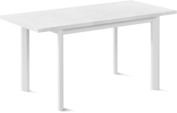 Обеденный раздвижной стол Нагано-1L (ноги металлические белые, белый цемент) во Владимире - предосмотр 1