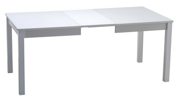 Обеденный раздвижной стол Нагано-2 стекло белое opti (хром-лак) во Владимире - предосмотр 1