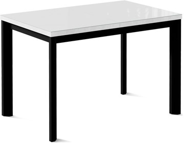 Кухонный стол раздвижной Нагано-2G (ноги черные, стекло cristal/белый цемент) во Владимире - предосмотр