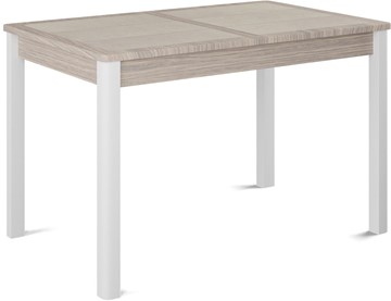 Обеденный раздвижной стол Ницца-1 ПЛ (ноги белые, плитка бежевая/лофт) в Коврове