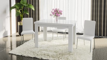 Кухонный стол раздвижной Норман тип 1, цвет Белый/Стекло белый глянец во Владимире - предосмотр 4