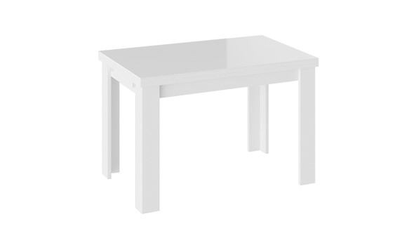 Кухонный стол раздвижной Норман тип 1, цвет Белый/Стекло белый глянец во Владимире - изображение