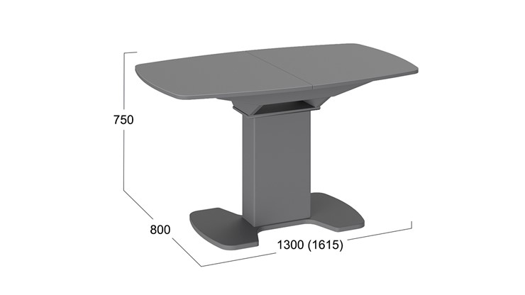 Обеденный раздвижной стол Портофино (СМ(ТД)-105.02.11(1)), цвет Серое/Стекло серое матовое LUX во Владимире - изображение 1
