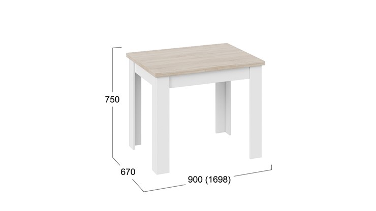 Раздвижной стол Промо тип 3 (Белый/Дуб сонома светлый) в Коврове - изображение 4