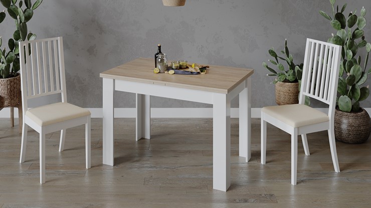 Кухонный стол раскладной Промо тип 4 (Белый/Дуб сонома светлый) в Коврове - изображение 5