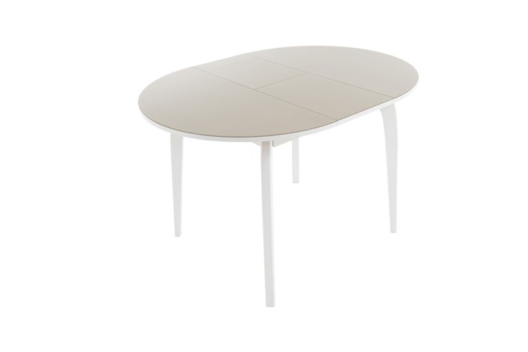 Раздвижной стол Ривьера исп. круг хром №5 (стекло белое/черный) в Коврове - изображение 2
