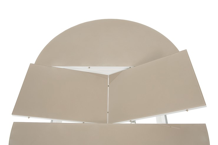 Раздвижной стол Ривьера исп. круг хром №5 (стекло белое/черный) в Коврове - изображение 4