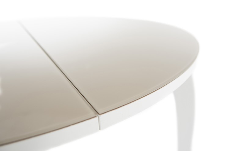 Раздвижной стол Ривьера исп. круг хром №5 (стекло белое/черный) в Коврове - изображение 6