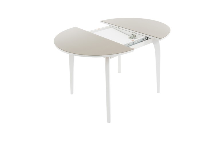 Раздвижной стол Ривьера исп. круг хром №5 (стекло белое/черный) в Коврове - изображение 7