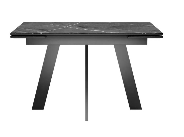 Кухонный раздвижной стол SKM 120, керамика черный мрамор/подстолье черное/ножки черные во Владимире - изображение 2