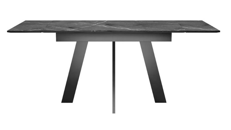Кухонный раздвижной стол SKM 120, керамика черный мрамор/подстолье черное/ножки черные во Владимире - изображение 4