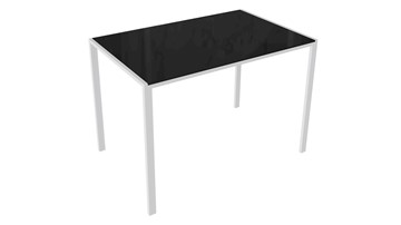 Обеденный стол Торрес тип 1 (Белый муар/Черный глянец) в Коврове