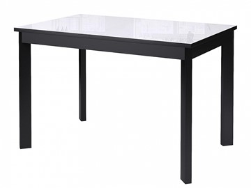 Кухонный раскладной стол Dikline Ls110, стекло белое/ножки черные в Коврове