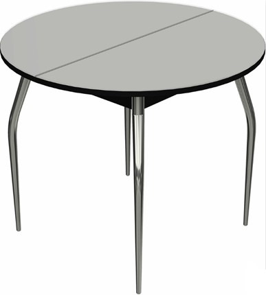Раздвижной стол Ривьера исп. круг хром №5 (стекло белое/черный) в Коврове - изображение