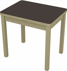 Кухонный раздвижной стол Бари дерево №8 (стекло коричневое/дуб выбеленный) в Коврове