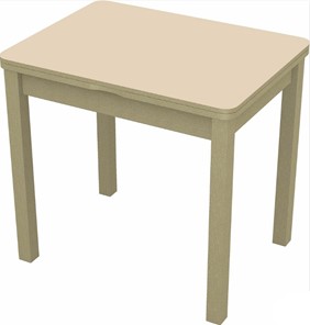 Обеденный раздвижной стол Бари дерево №8 (стекло молочное/дуб выбеленный) в Коврове
