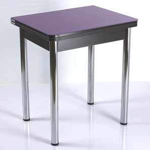 Кухонный пристенный стол СПА-01 СТ2, венге ЛДСП/стекло фиолетовый/39 прямые трубки хром в Коврове