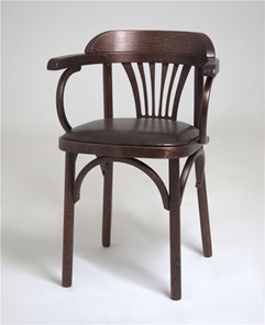 Обеденный стул Венский мягкий, кожзам коричневый/темный тон в Коврове