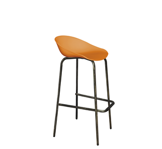 Барный стул SHT-ST19/S29 (оранжевый/черный муар/золотая патина) во Владимире
