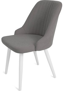 Кухонный стул Даниэлла, ноги белые круглые XXL (R38)/велюр T180 Светло-серый в Коврове
