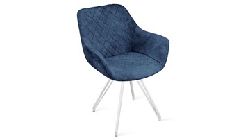 Обеденный стул Дастин К4 (Белый матовый/Микровелюр Wellmart Blue) в Коврове