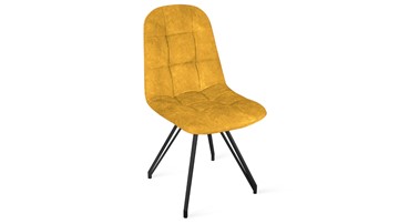 Обеденный стул Райс К4 (Черный муар/Микровелюр Wellmart Yellow) в Коврове