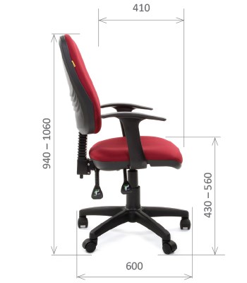 Компьютерное кресло CHAIRMAN 661 Ткань стандарт 15-11 красная во Владимире - изображение 2