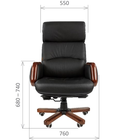 Кресло офисное CHAIRMAN 417 кожа черная во Владимире - изображение 1