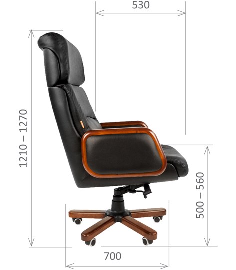 Кресло офисное CHAIRMAN 417 кожа черная во Владимире - изображение 2