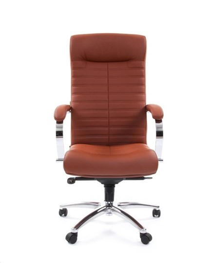 Кресло компьютерное CHAIRMAN 480 Экокожа Terra 111 (коричневая) во Владимире - изображение 1