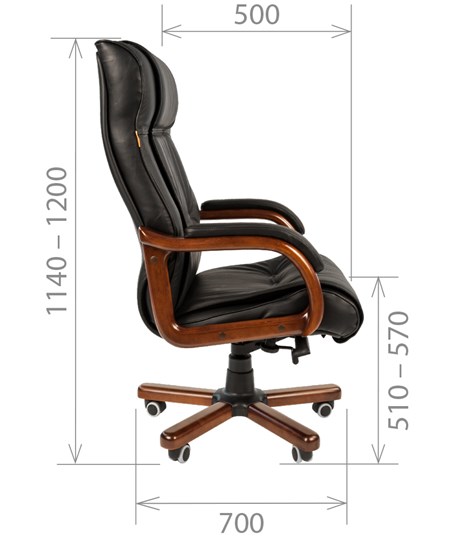 Кресло CHAIRMAN 653 кожа черная в Коврове - изображение 2