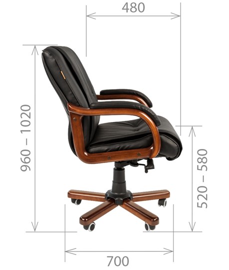 Компьютерное кресло CHAIRMAN 653M кожа черная во Владимире - изображение 2