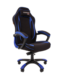 Кресло игровое CHAIRMAN GAME 28 Полиэстер комбинированная ткань синий/черный в Коврове