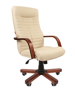 Кресло компьютерное CHAIRMAN 480 WD, экокожа, цвет бежевый в Коврове - предосмотр