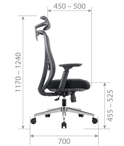 Кресло компьютерное CHAIRMAN 585 Сетчатый акрил черный / Полиэстер черный в Коврове - предосмотр 4