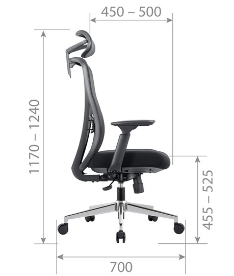 Кресло компьютерное CHAIRMAN 585 Сетчатый акрил черный / Полиэстер черный в Коврове - изображение 4