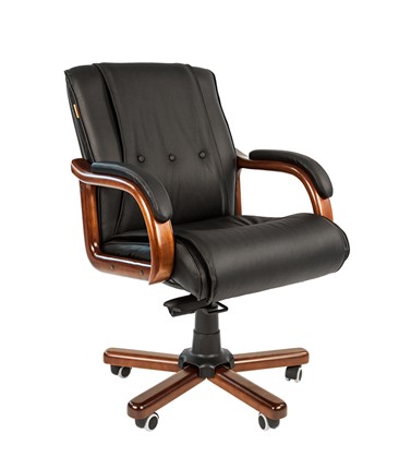 Компьютерное кресло CHAIRMAN 653M кожа черная во Владимире - изображение
