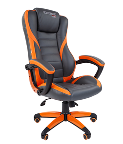 Офисное кресло CHAIRMAN GAME 22 эко кожа, серый/оранжевый в Коврове
